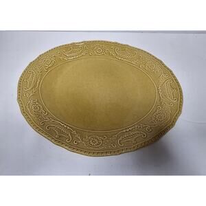 Vtg 1960's Canonsburg Pottery Ironstone Regency Gold Oval 12" Serving Platter